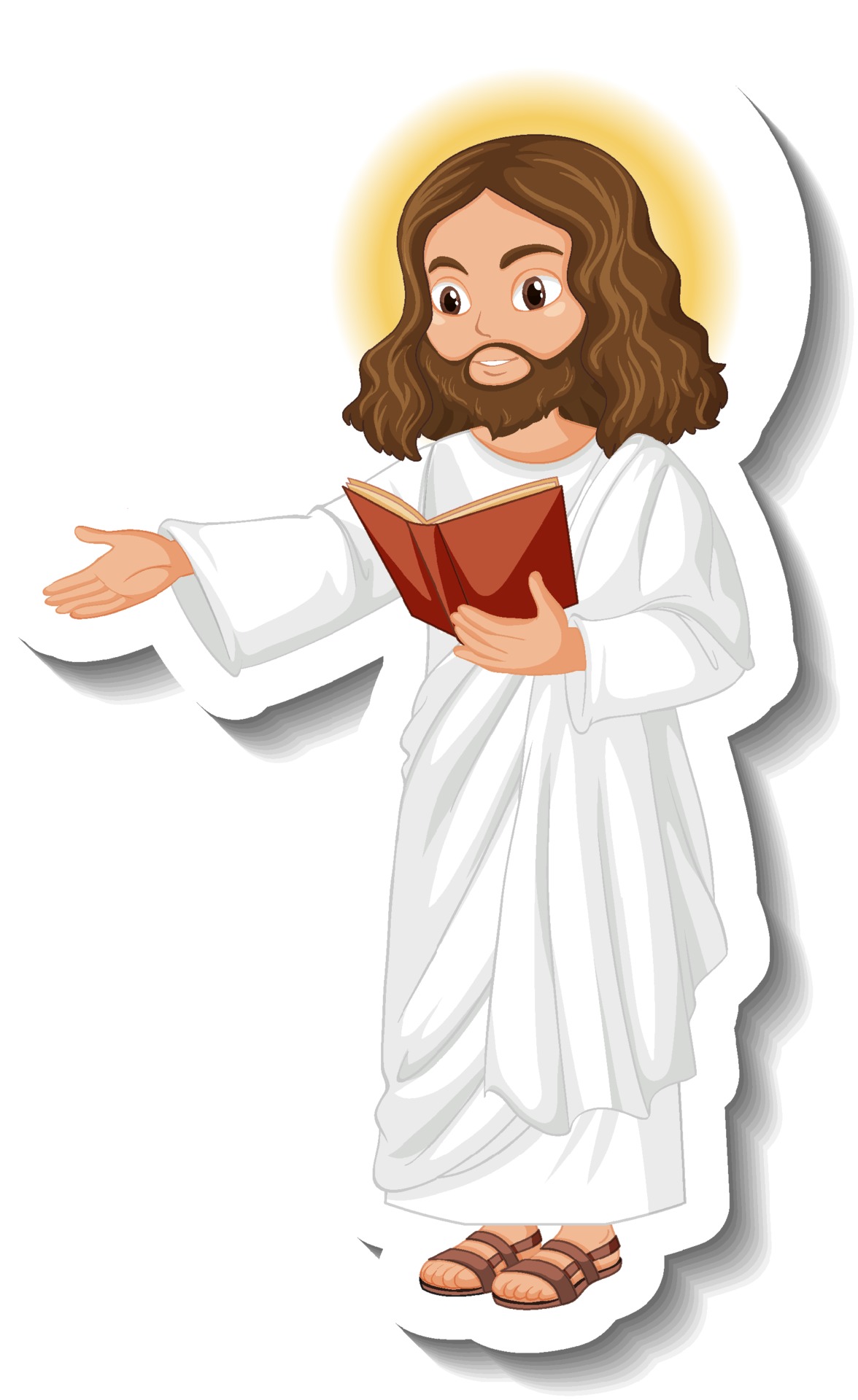 Jesus Christ cartoon character sticker on white background 3252992 Vector Art at Vecteezy Jesus Christ cartoon character sticker on white background 3252992 Vector Art at Vecteezy