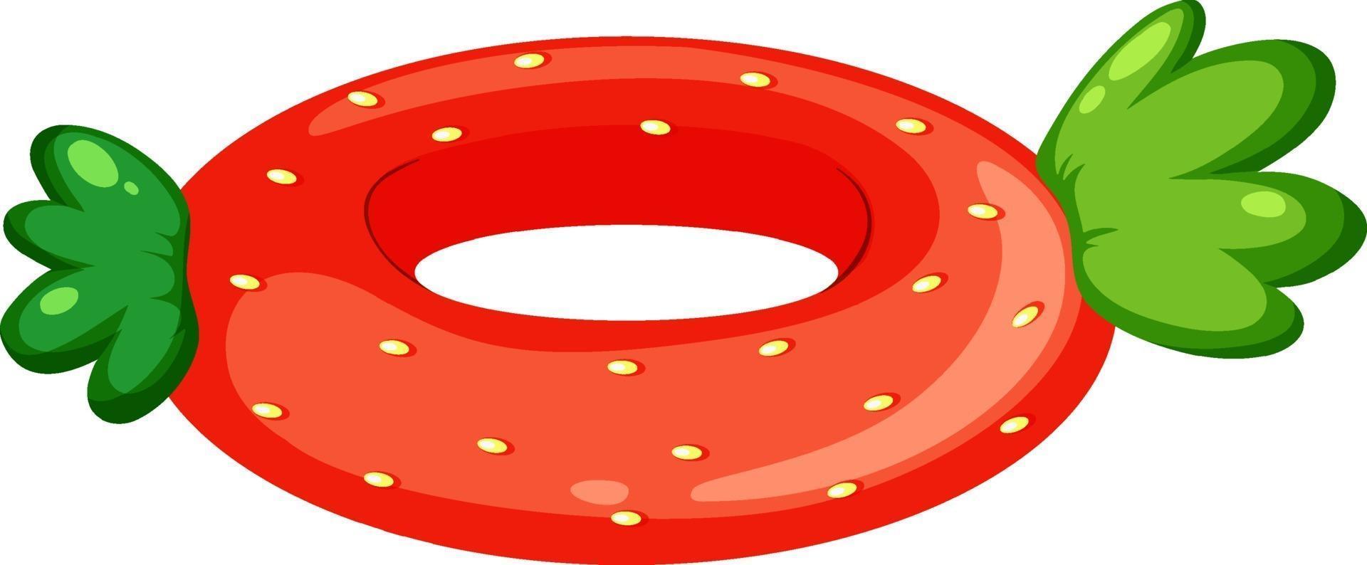 Strawberry pattern swimming ring isolated vector