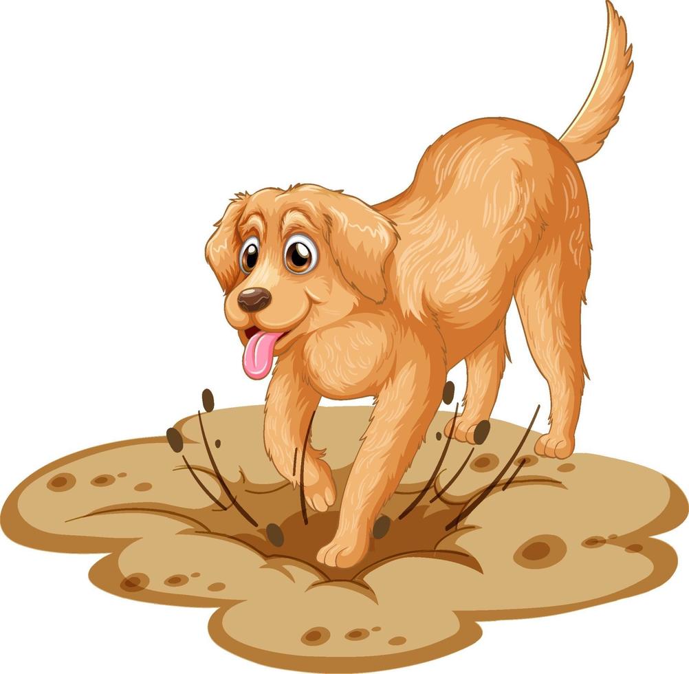 dibujos animados de perro golden retriever sobre fondo blanco vector