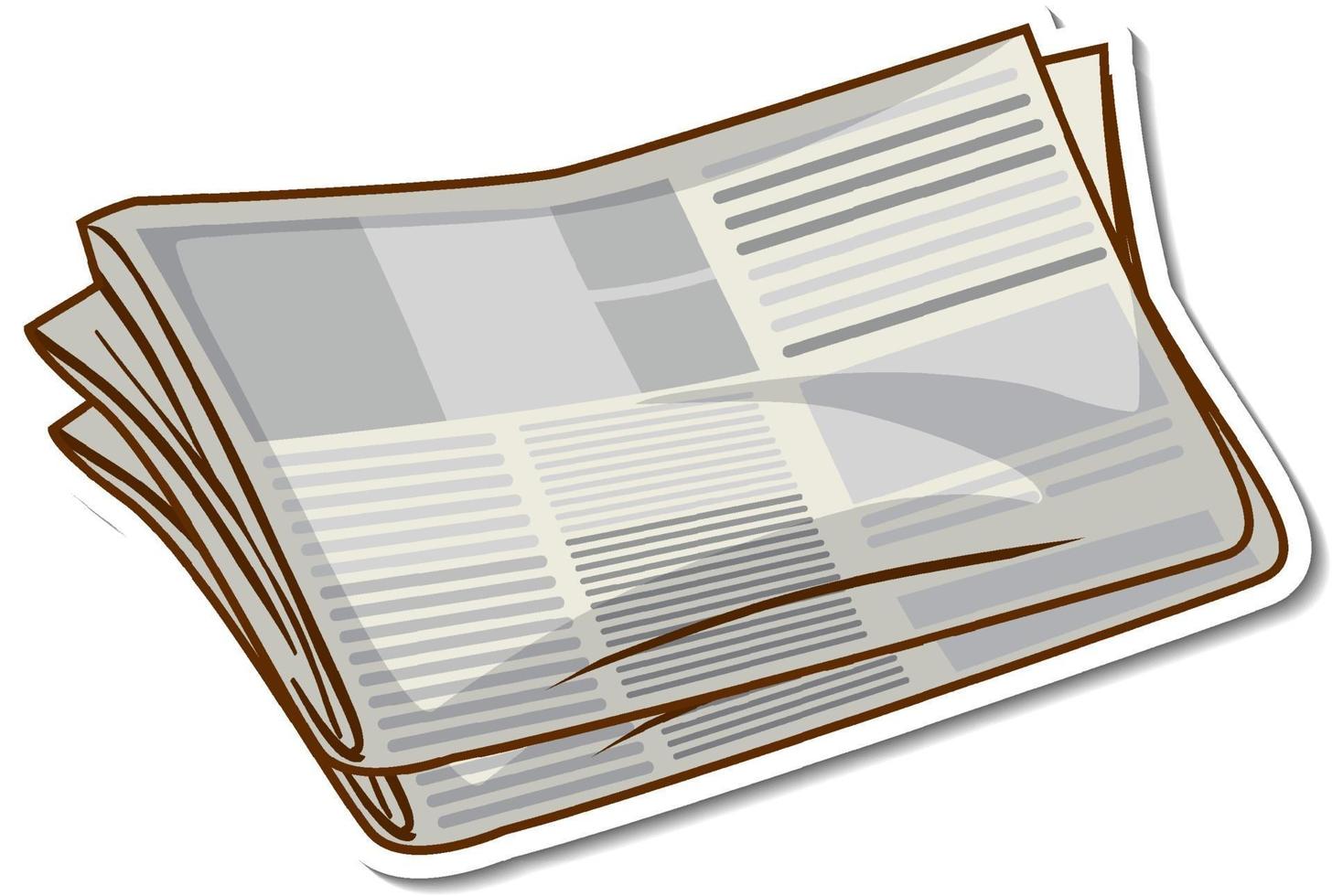 Sticker newspaper on white background vector