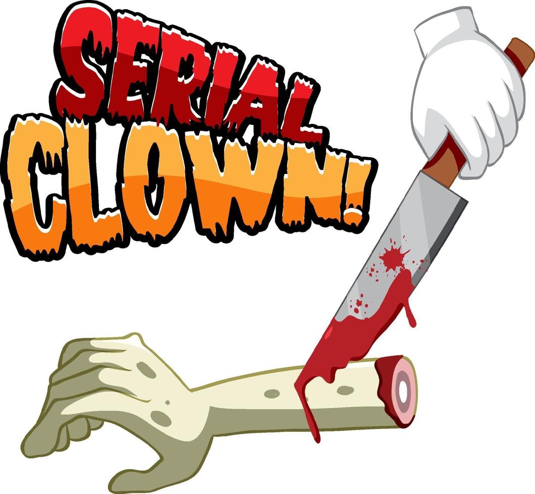 Serial clown text design for Halloween festival vector