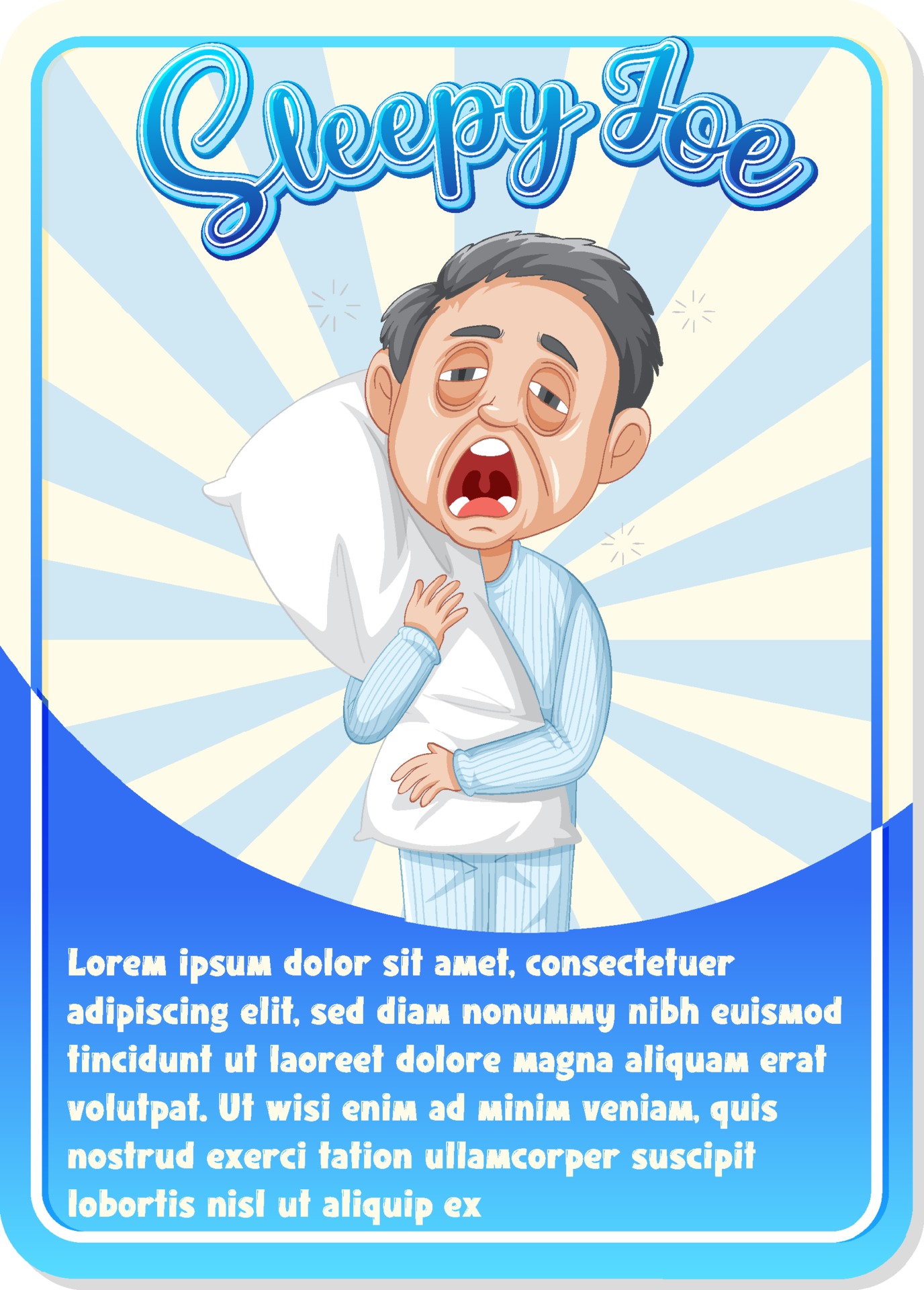 Character game card template with word Sleepy Joe 21 Vector Throughout Playing Card Template Word