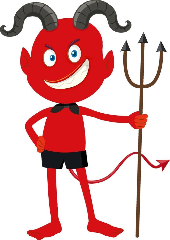 A red devil cartoon character with facial expression vector