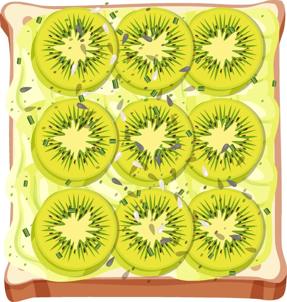 Top view of bread with fruit topping vector