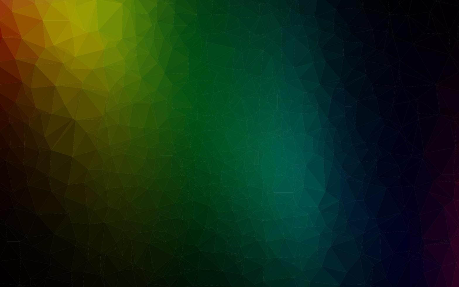 Dark Multicolor, Rainbow vector shining triangular background.