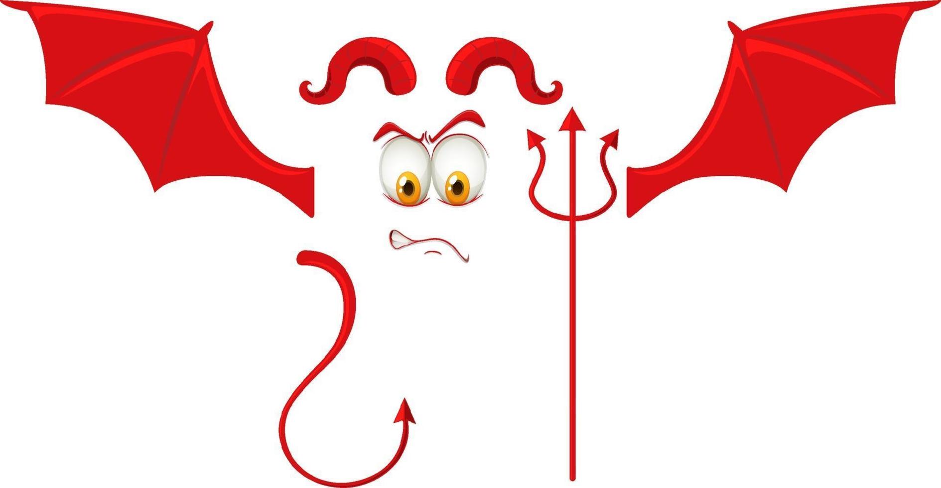 Evil face with devil element vector