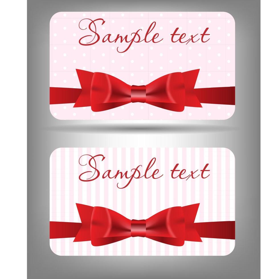 Card with bow and ribbon. Vector illustration