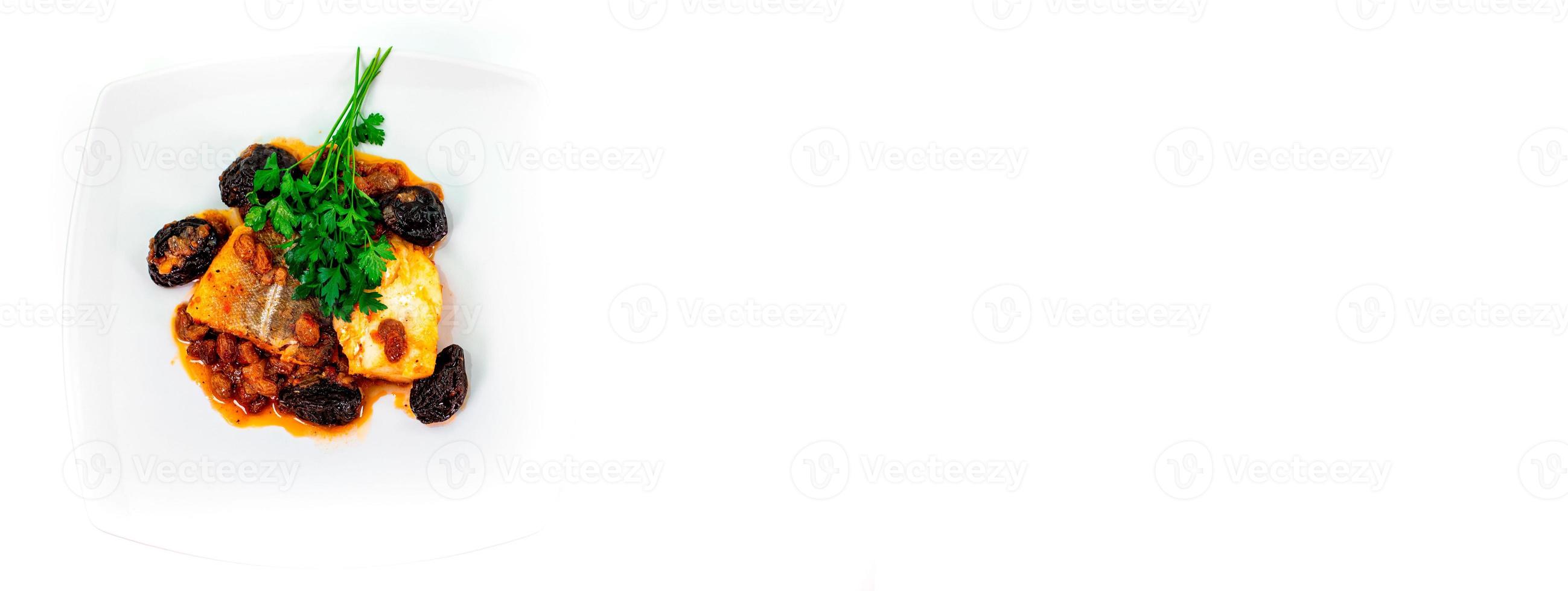 banner di food plate di baccala in agro dolce photo