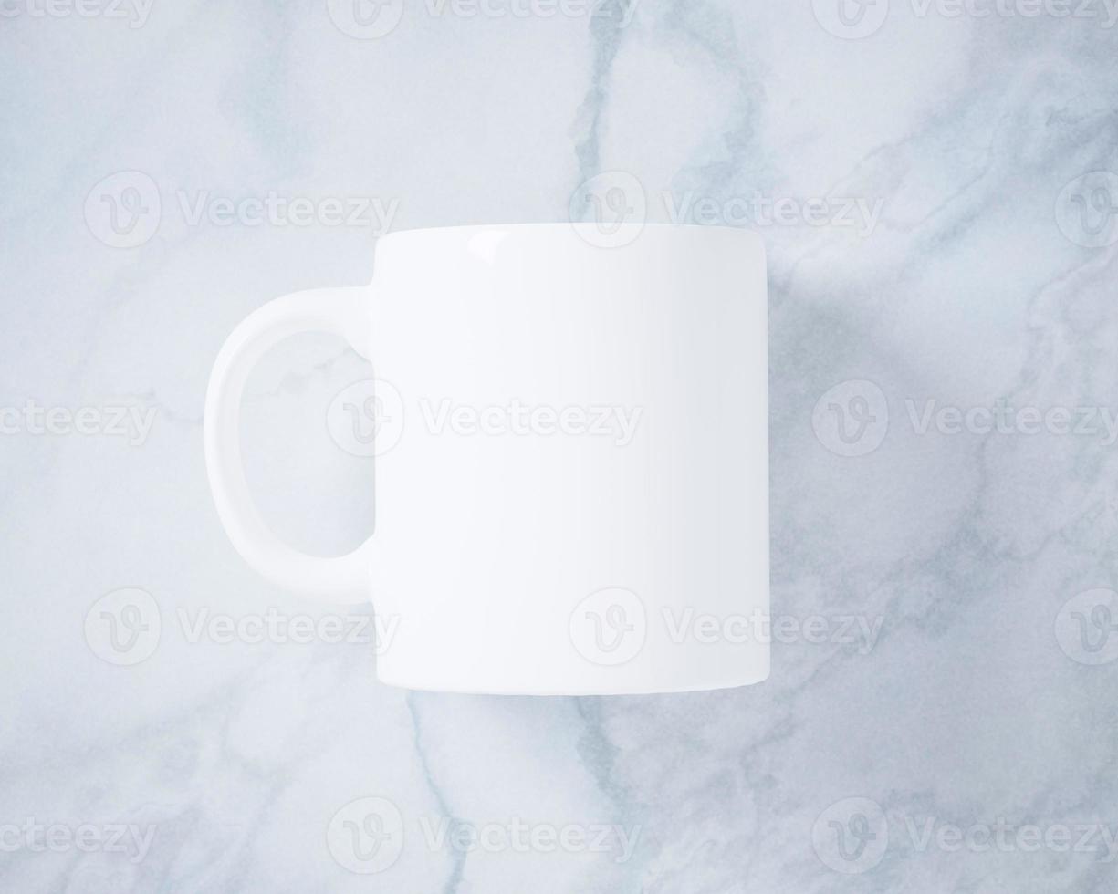 White Coffee Mug on Marble Mockup photo