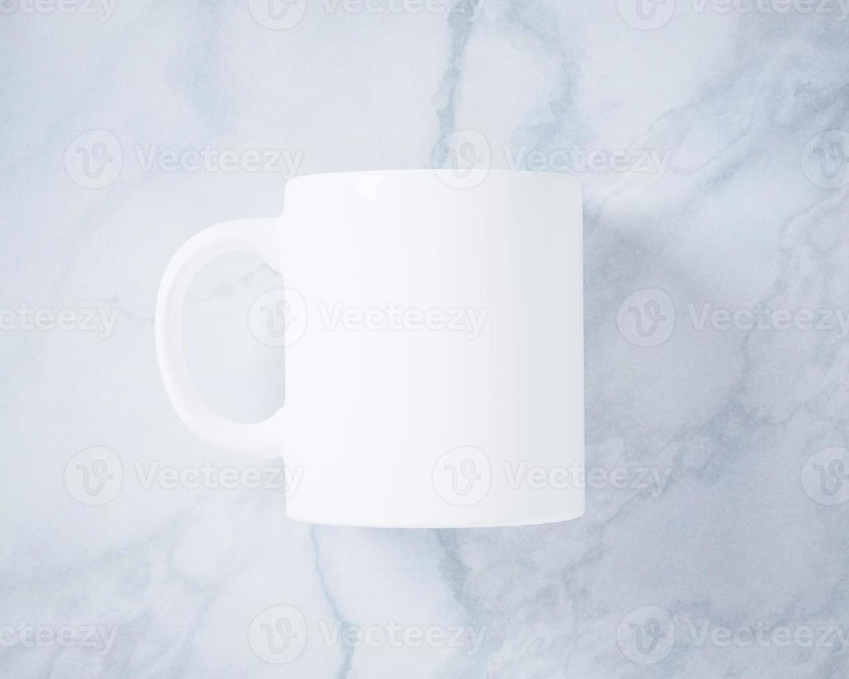 White Coffee Mug on Marble Mockup photo