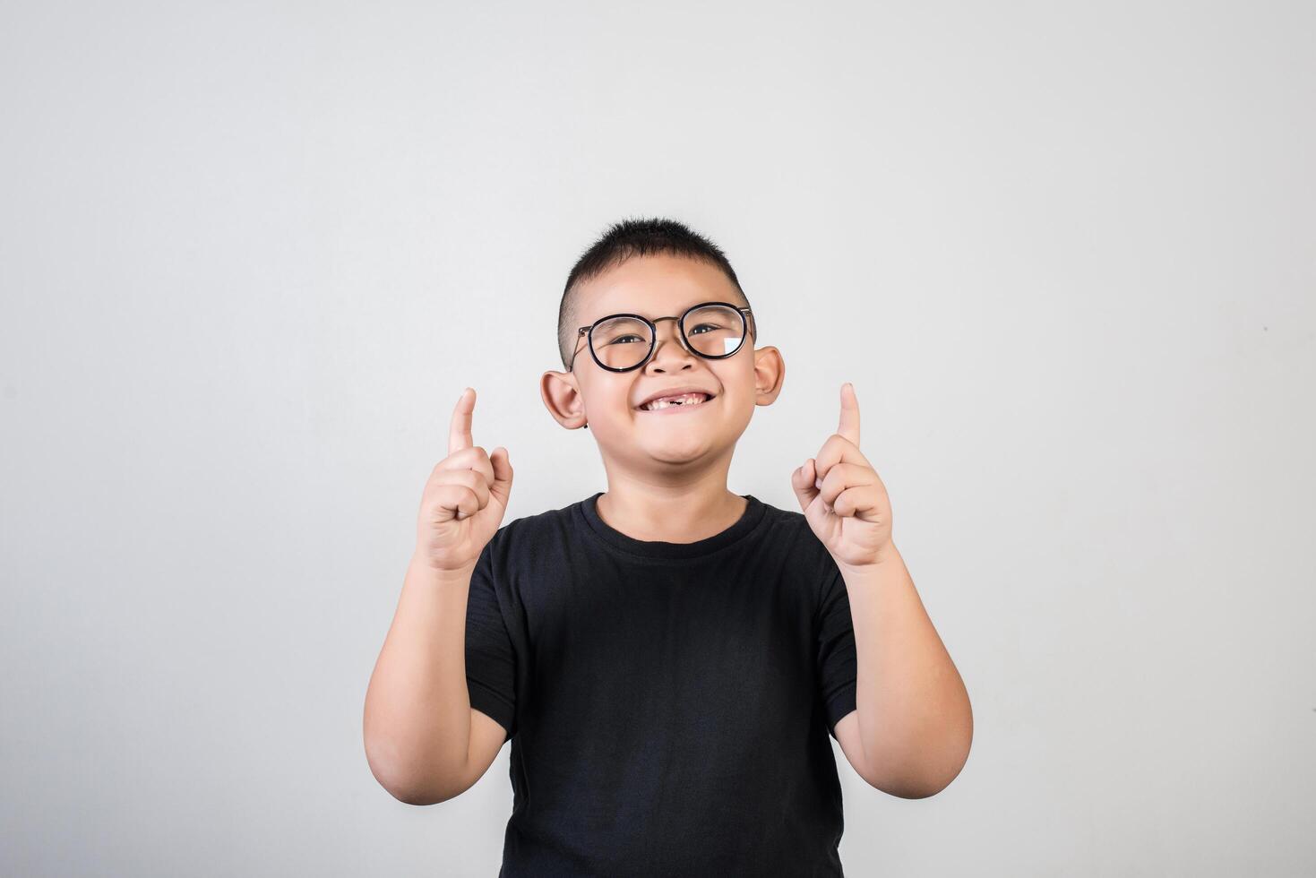 Funny portrait boy studio photo