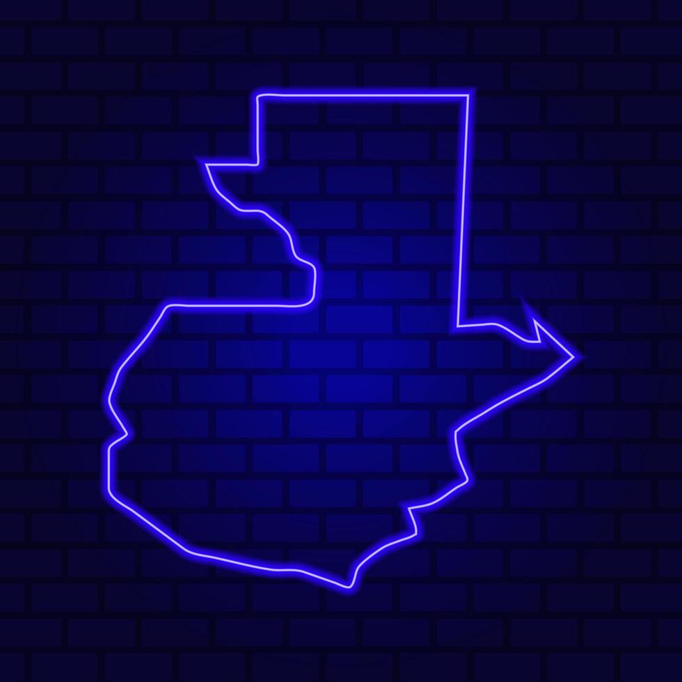 Guatemala  glowing neon sign on brick wall background photo
