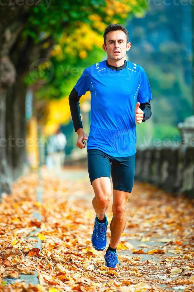 High-level cross-country runner during a workout photo