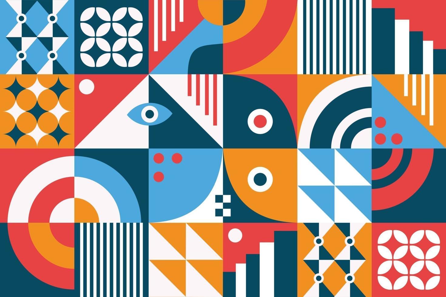 Abstract retro geomatric shape background vector