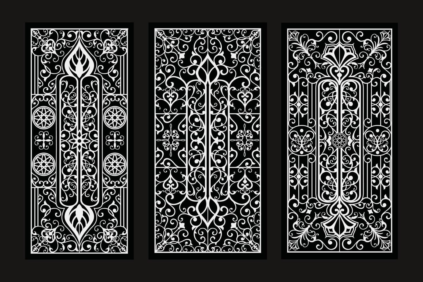 Vertical decorative Panel ornament designs vector