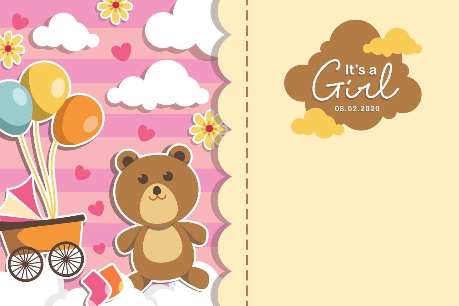 Lovely baby shower background with empty space vector