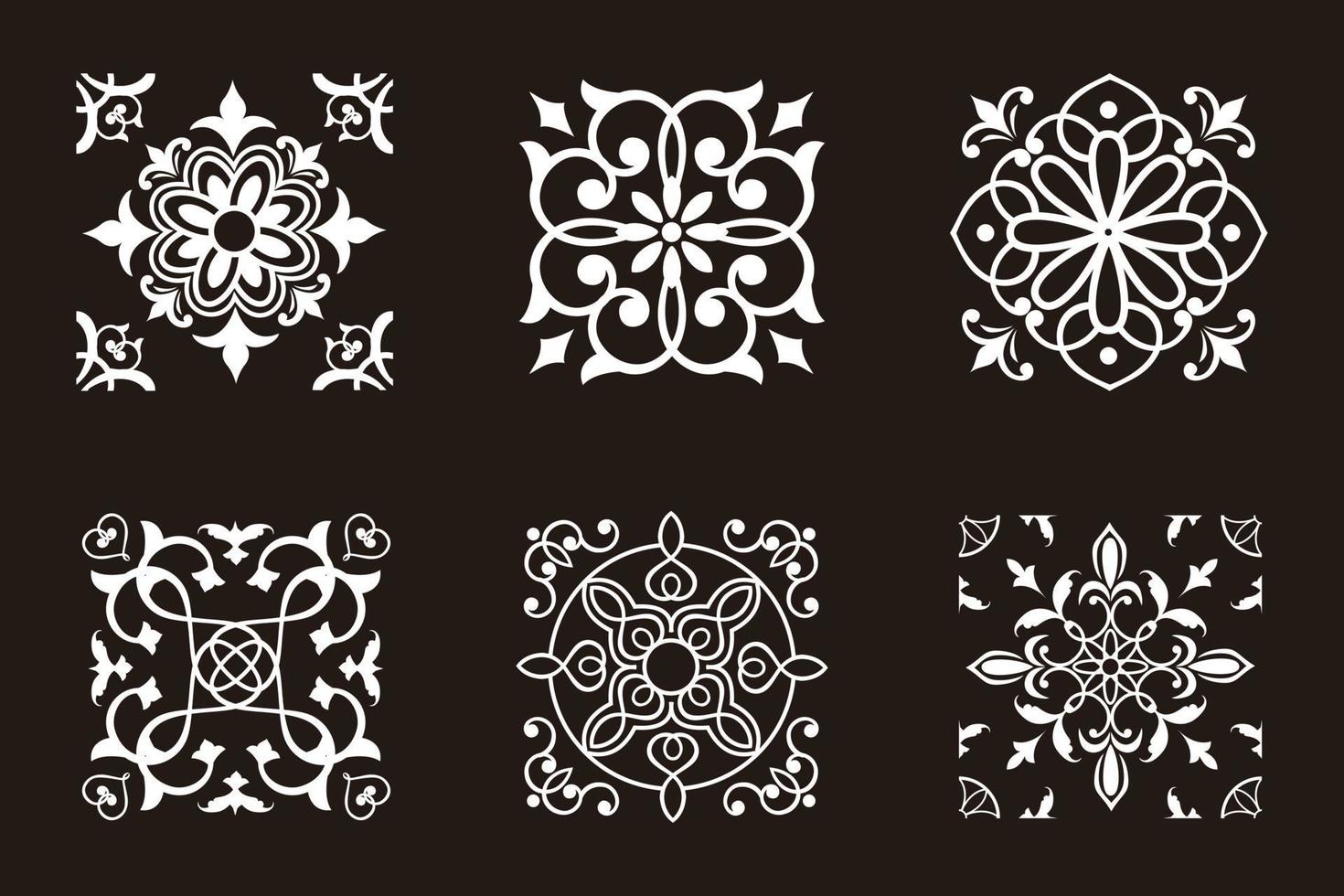 Moroccan floor tile designs vector