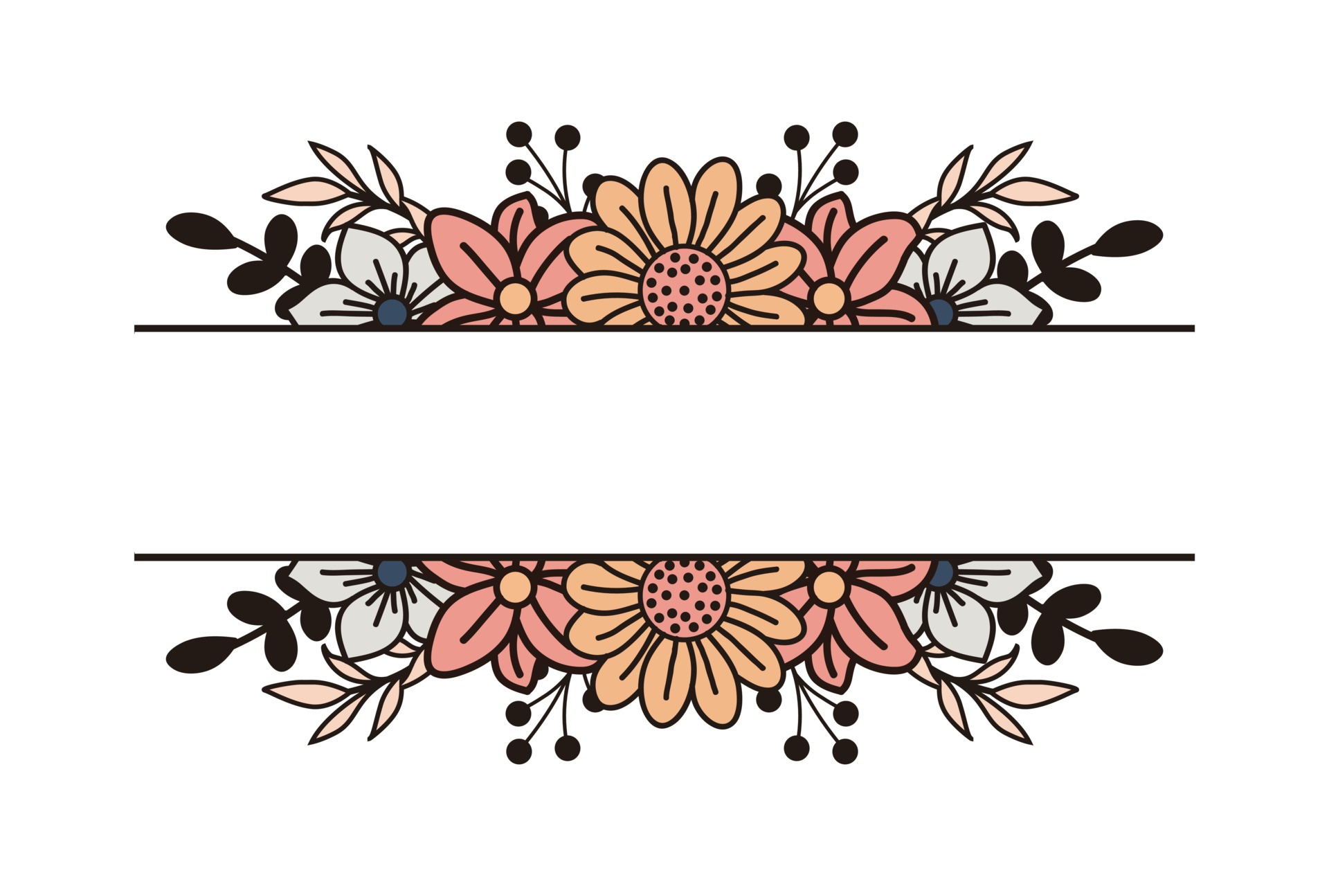 Simple floral design with space in the midle 3254178 Vector Art at Vecteezy