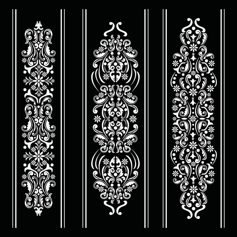 decoración de adornos en blanco y negro vector