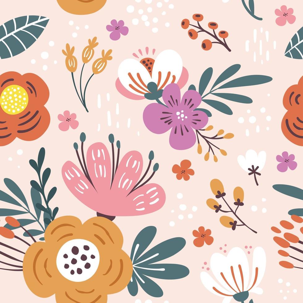 Vector illustration of floral seamless pattern