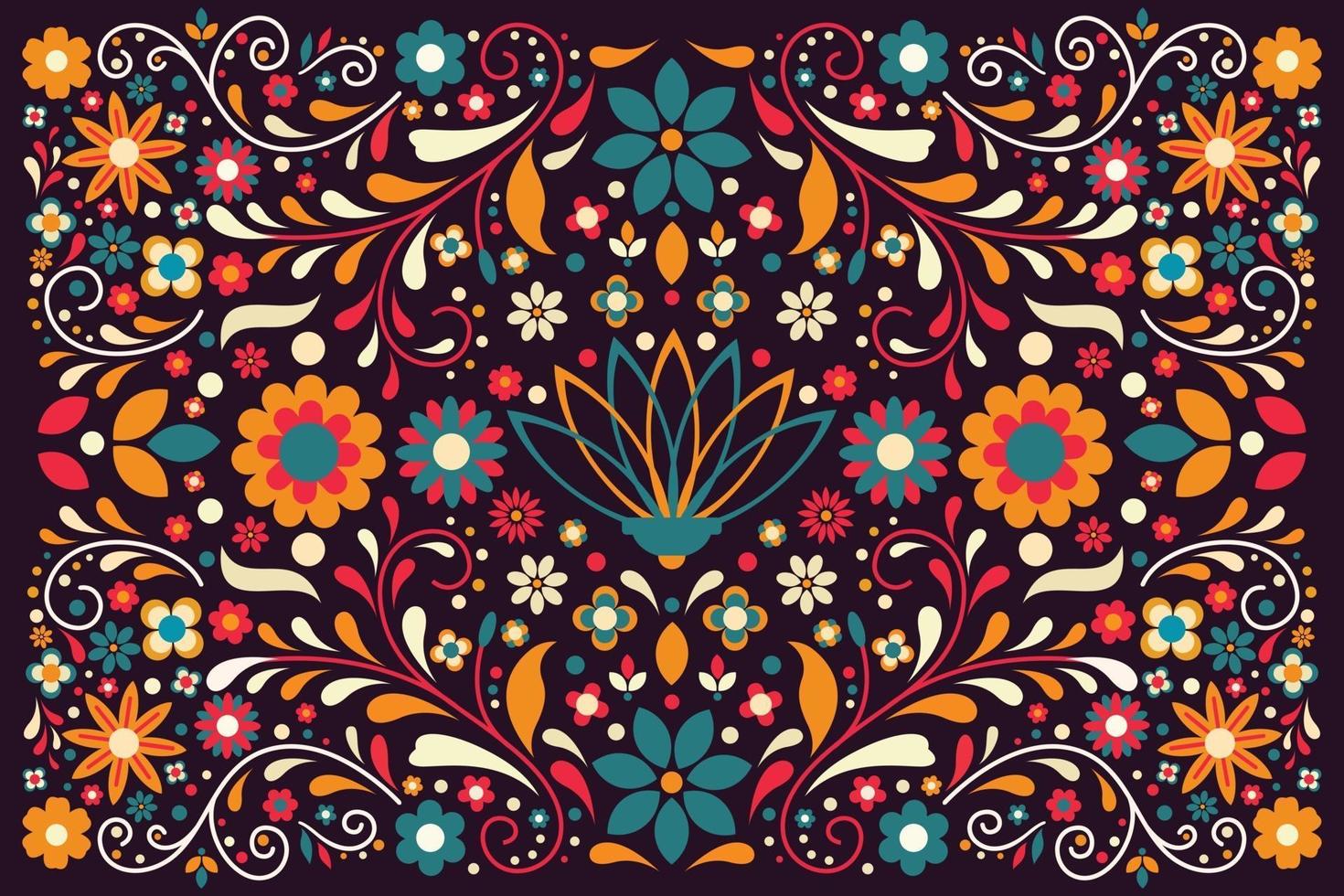 Flat design colorful mexican  background vector