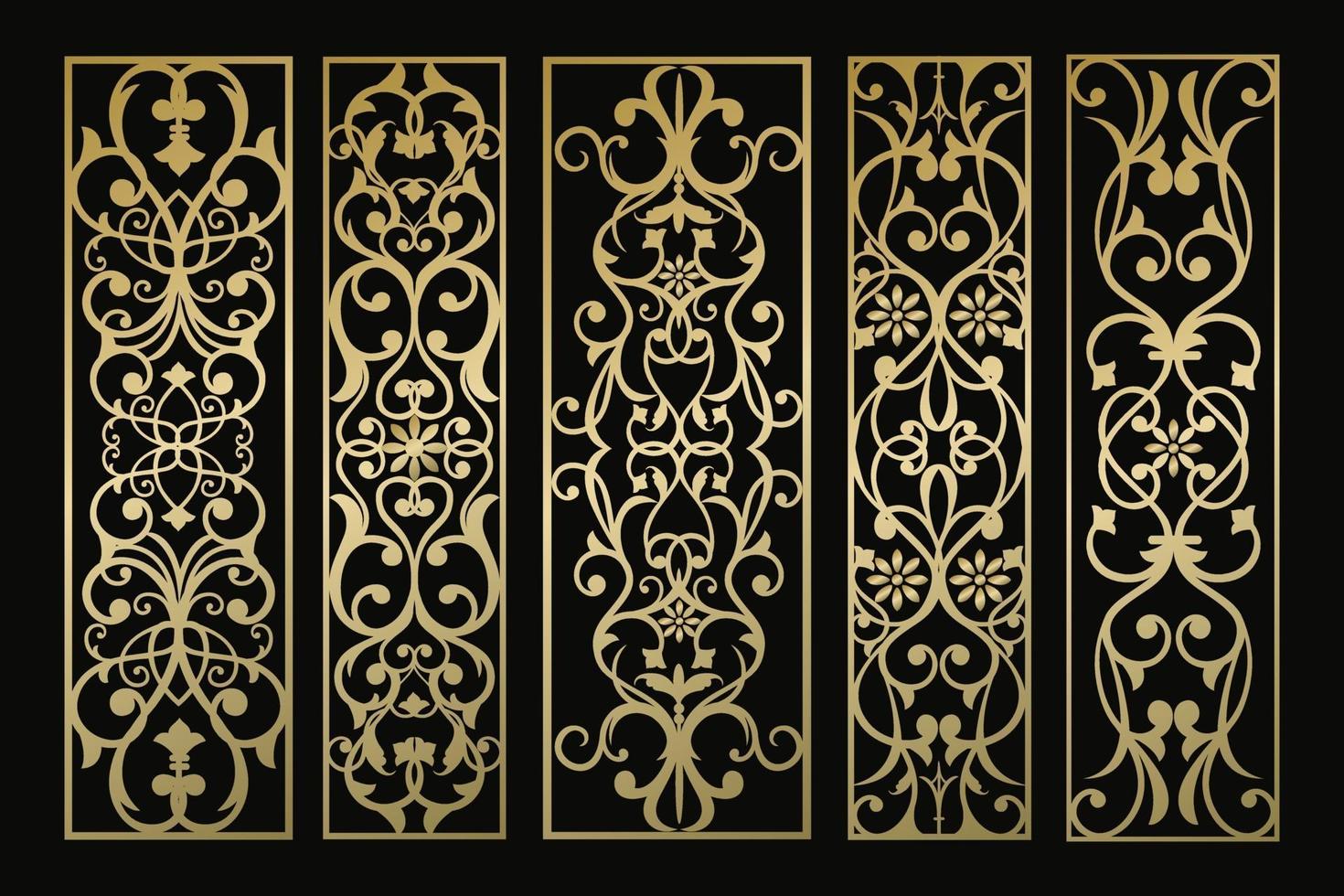 diseños de adornos de panel decorativo vertical vector