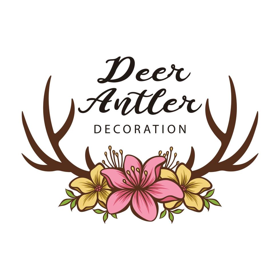 Beautiful vector of horn with flower