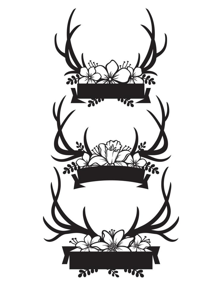 Beautiful vector of horn with flower and ribbon