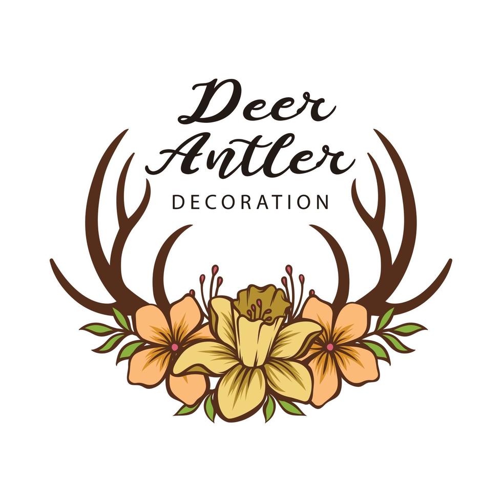Beautiful vector of horn with flower