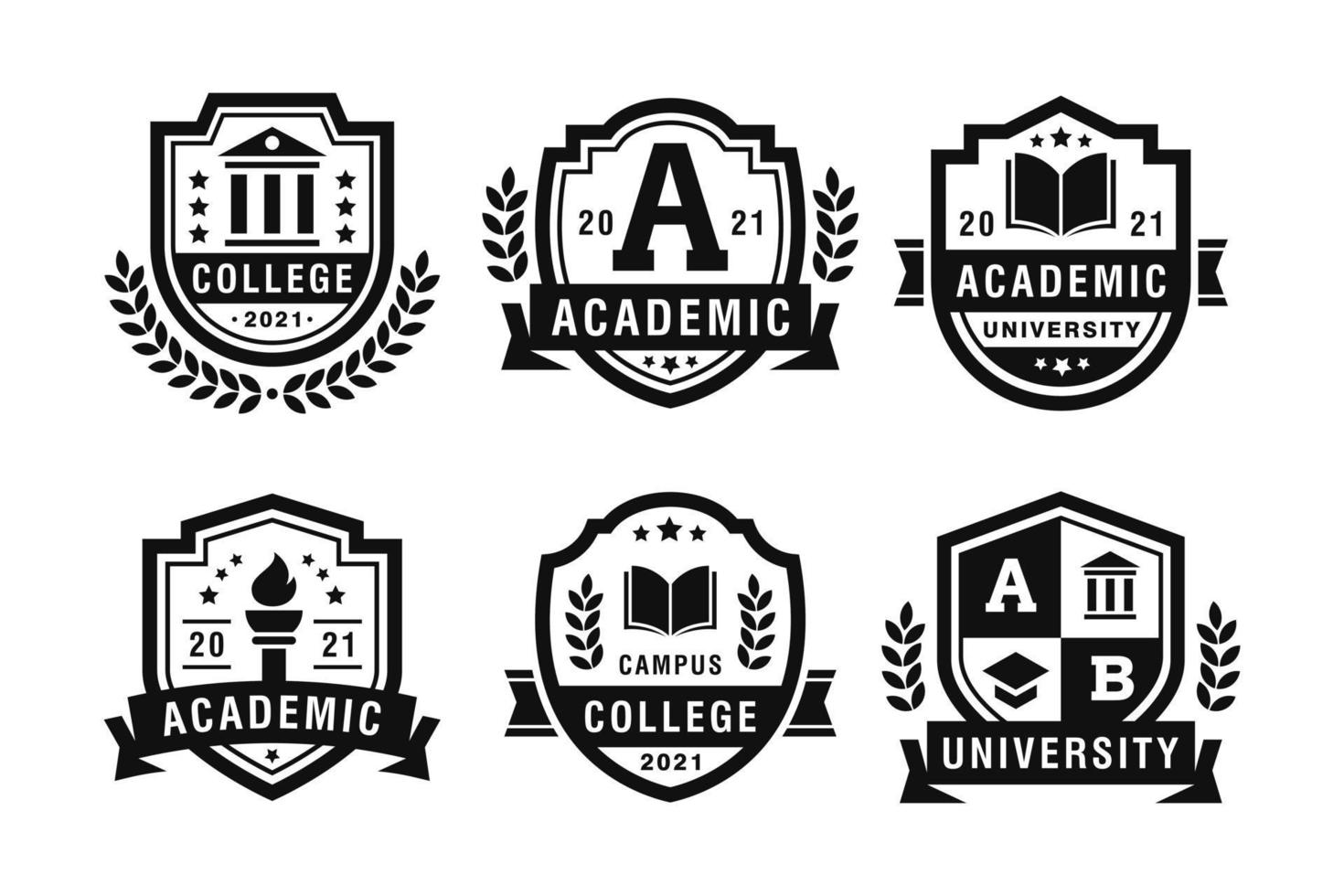 emblemas de universidades, academias y colegios vector