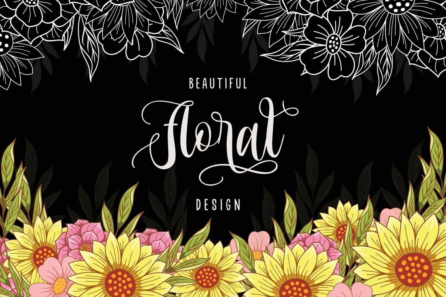 Sunflower art background vector