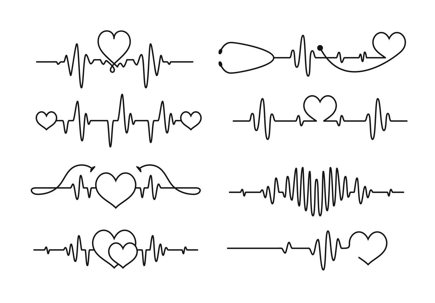 Cardiogram heartbeat tattoo line design 3254281 Vector Art at Vecteezy