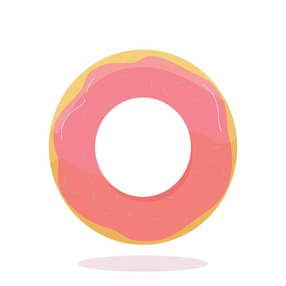 Donut redondo realista sobre fondo blanco - vector