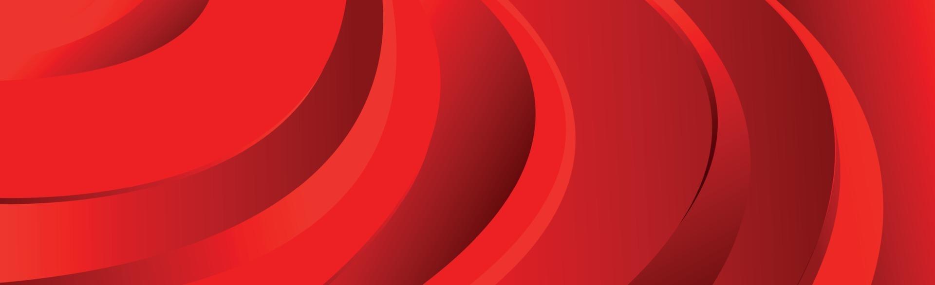 Volumetric lines on a red background - panoramic Vector background