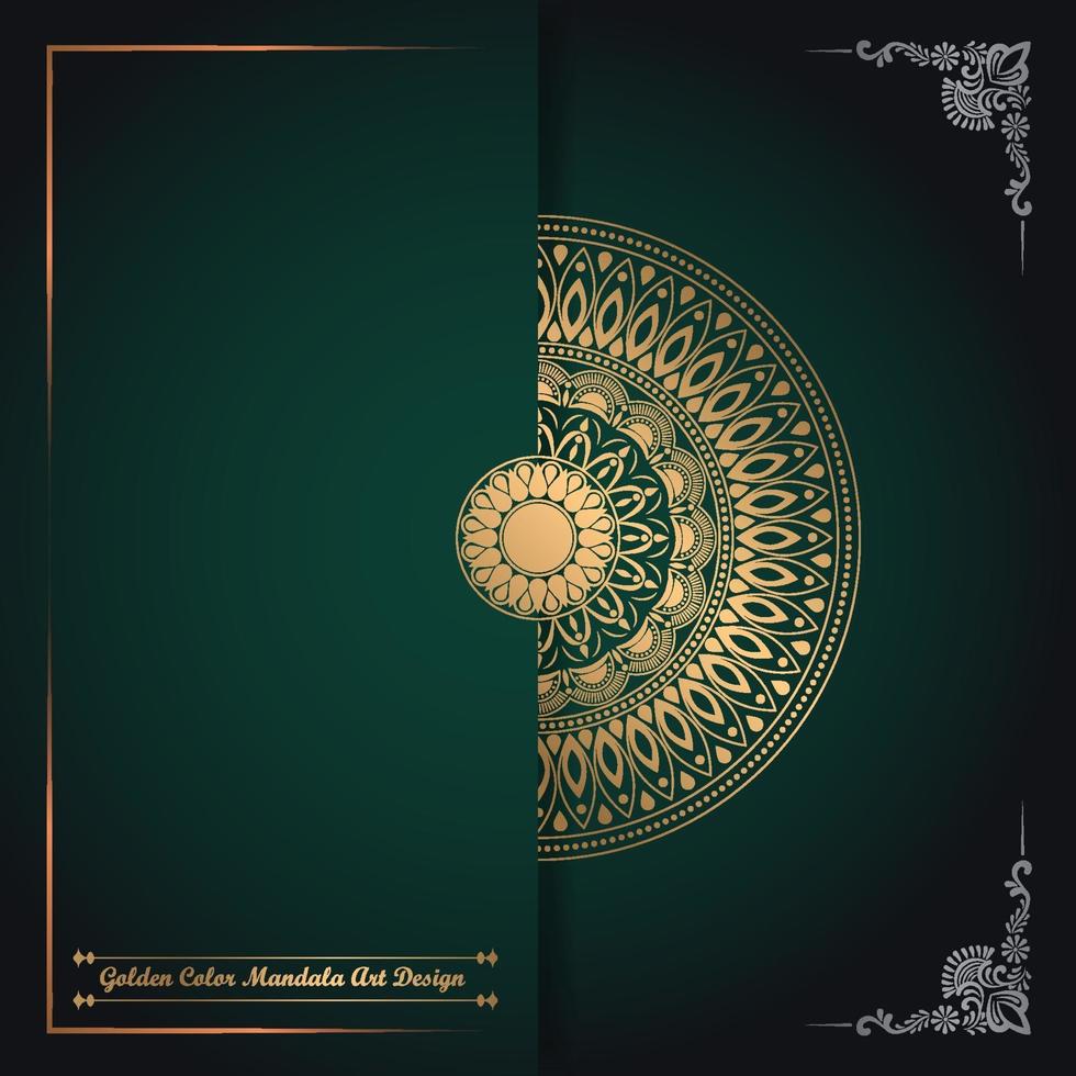 Creative And Unique Golden Color Mandala Art Design vector