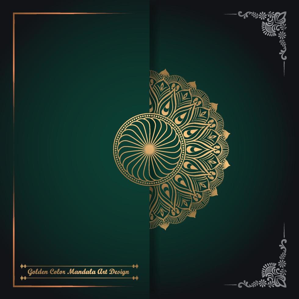 Creative And Unique Golden Color Mandala Art Design vector