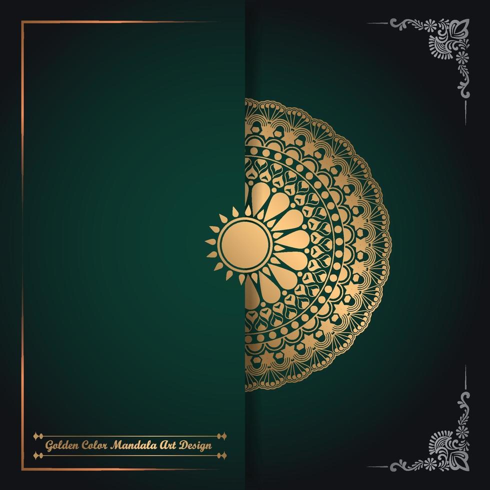 Creative And Unique Golden Color Mandala Art Design vector