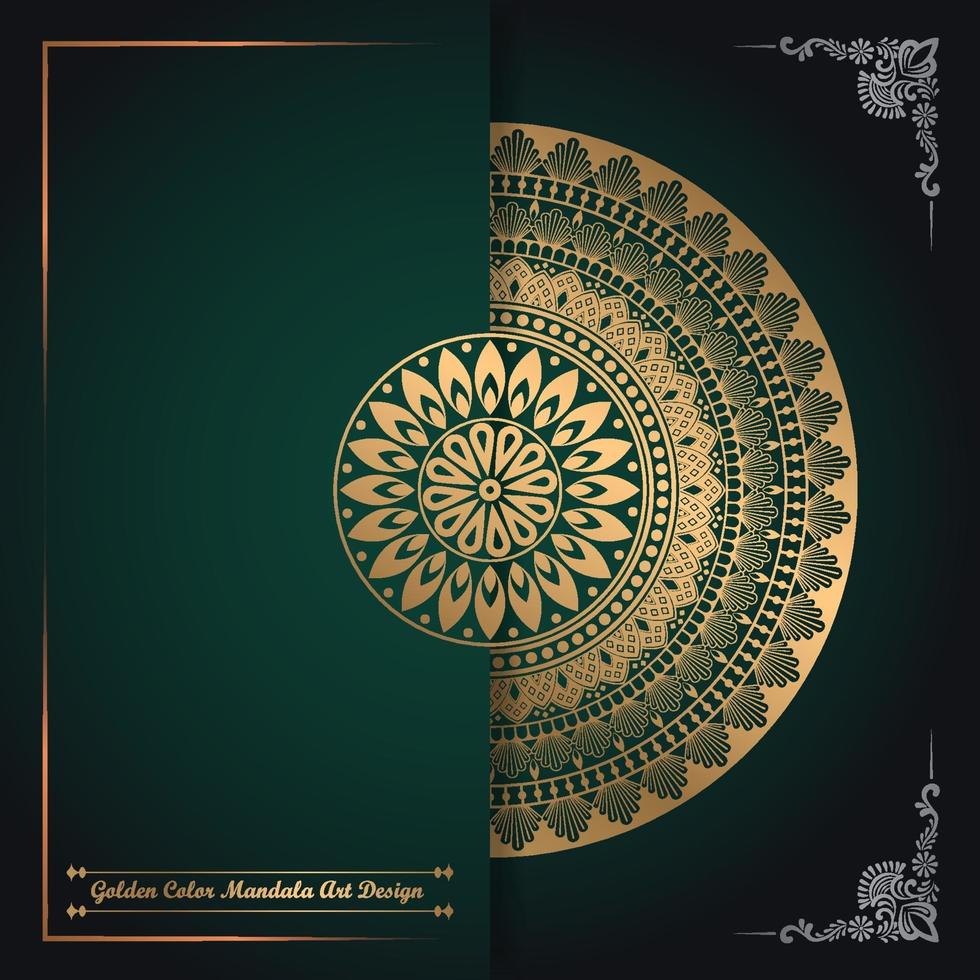 Creative And Unique Luxury Golden Color Mandala Art Design vector