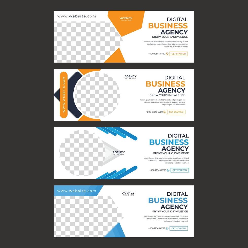 Business social media banner template vector