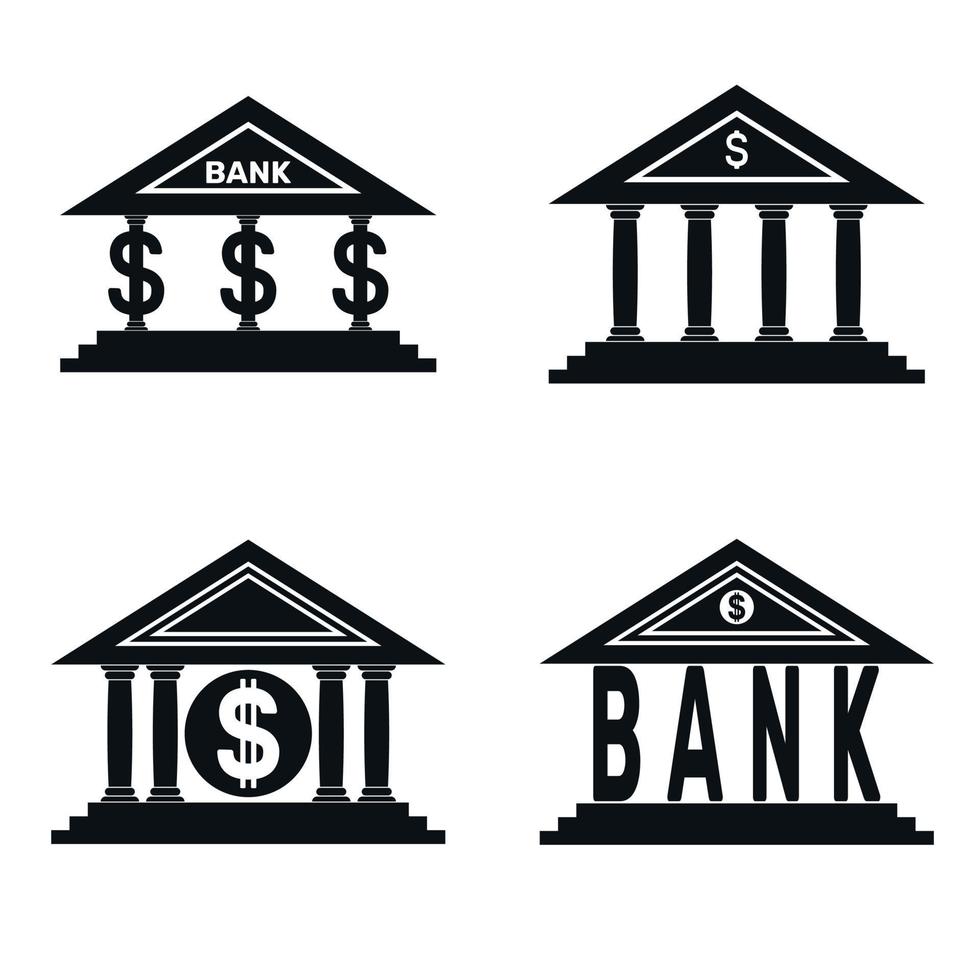 Four bank logos in black vector