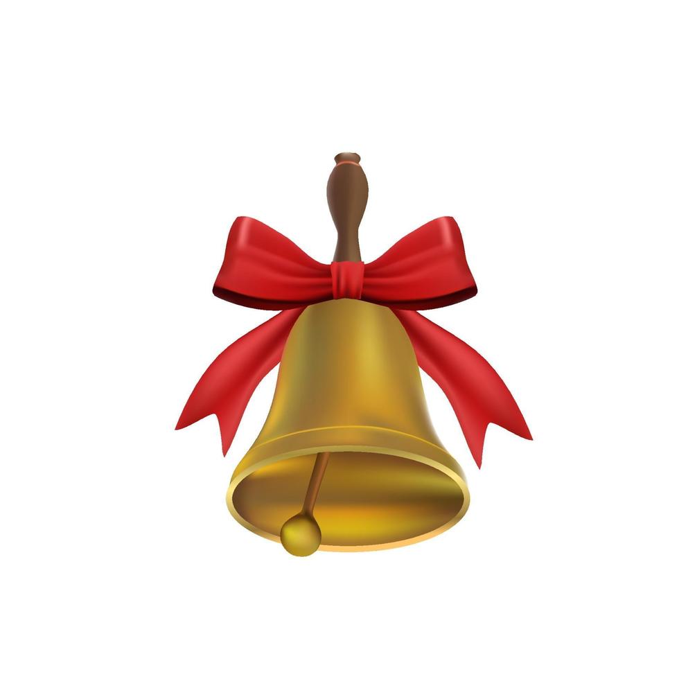 feliz navidad con campanas doradas vector