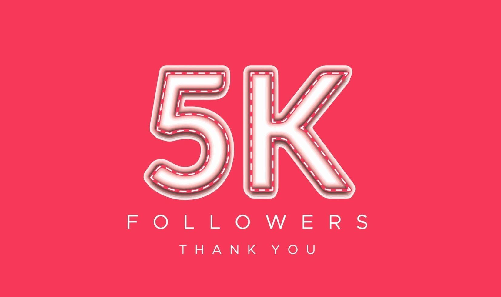Editable Text 5K followers vector