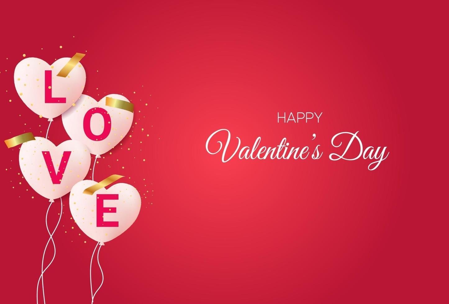 Beautiful valentine's day background with love balloons and text vector