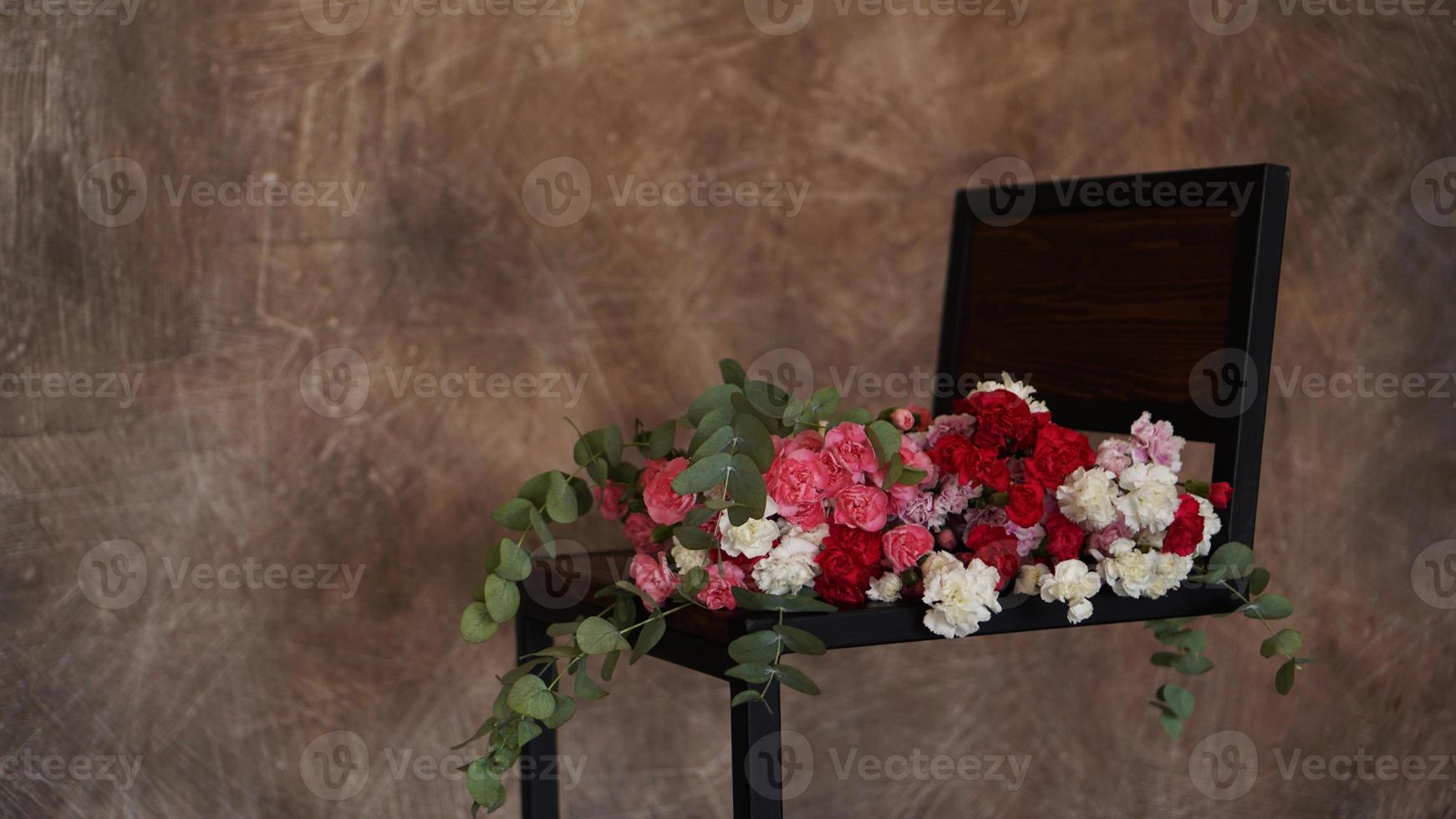 Beautiful bouquet of pink and white carnations. Bouquet photo