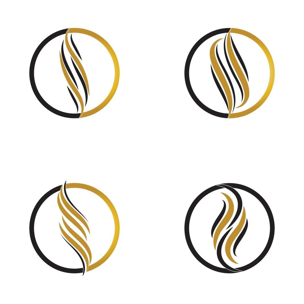 hair wave logo vector icon template - Vector