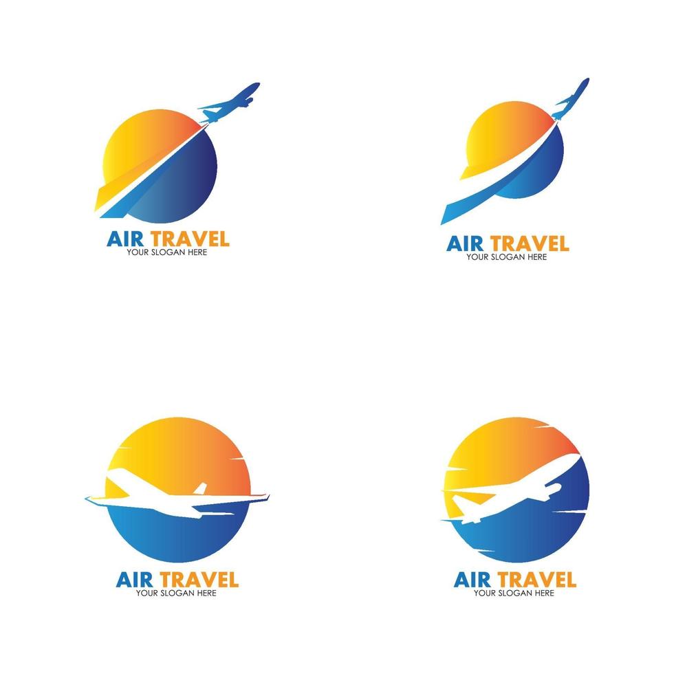 plantilla de diseño de icono de vector de logotipo de viaje aéreo-vector