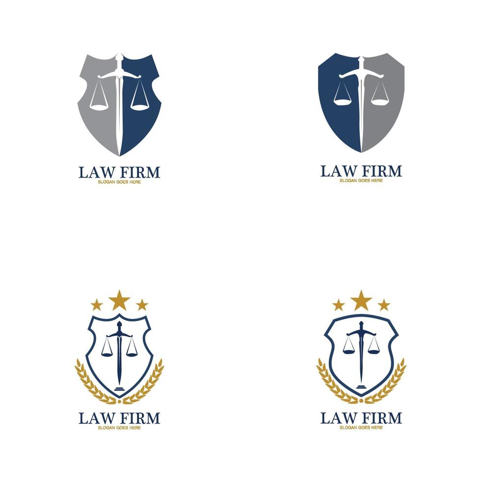 bufete de abogados logo e icono diseño plantilla-vector vector