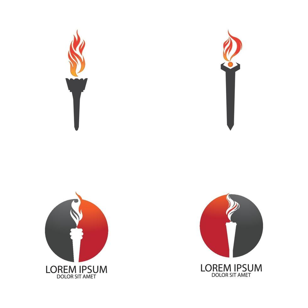 Torch vector icon illustration design template