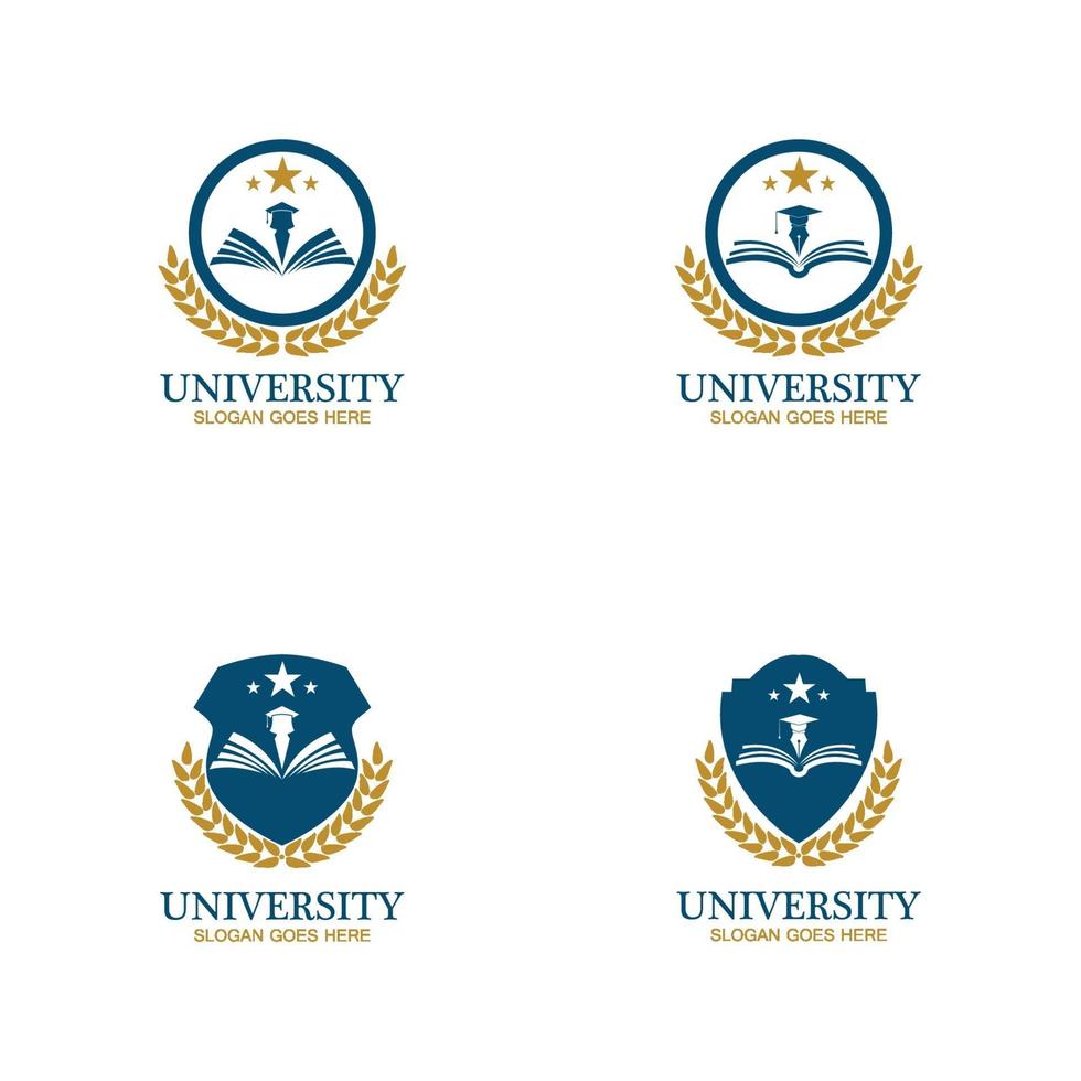 Plantilla de diseño de logotipo de universidad, academia, escuela y curso. vector