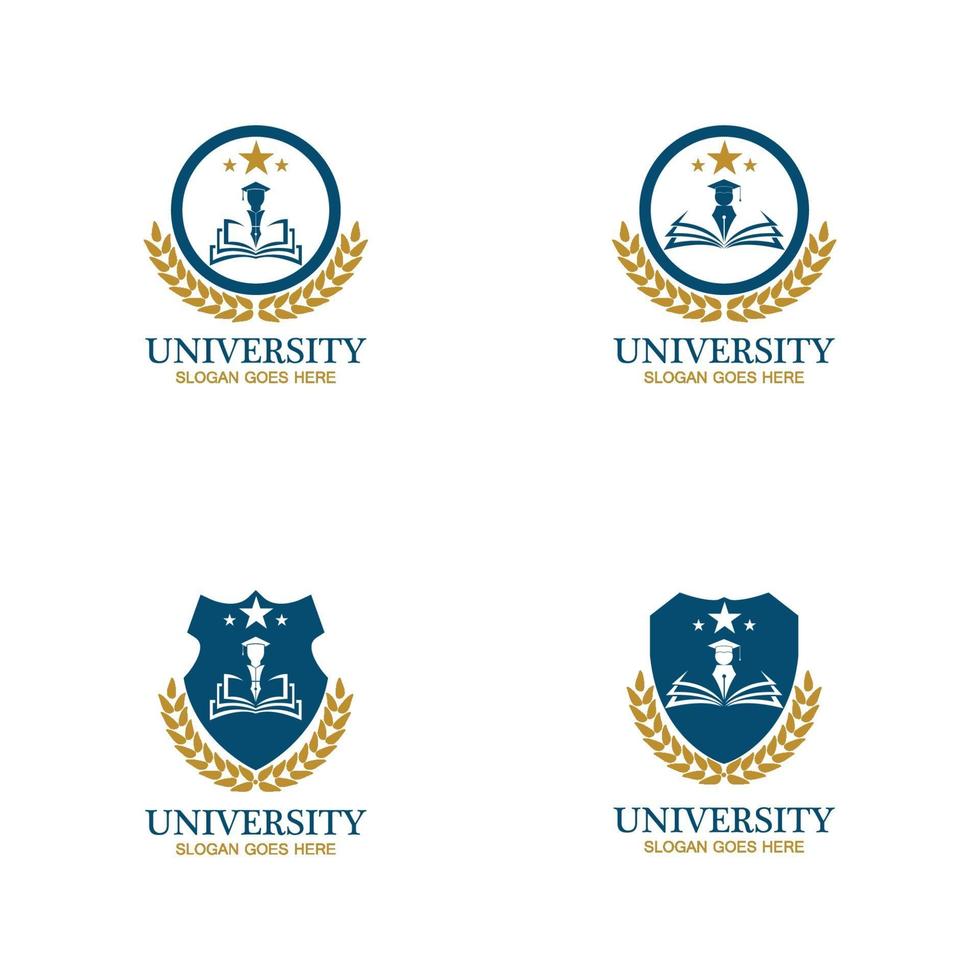 Plantilla de diseño de logotipo de universidad, academia, escuela y curso. vector